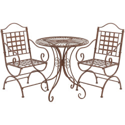 Ensemble de mobilier de jardin Viro avec 2 chaises brun antique