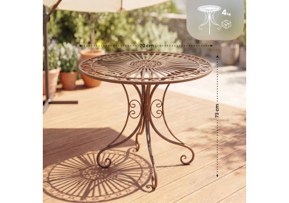 Ensemble de mobilier de jardin Viro avec 2 chaises brun antique