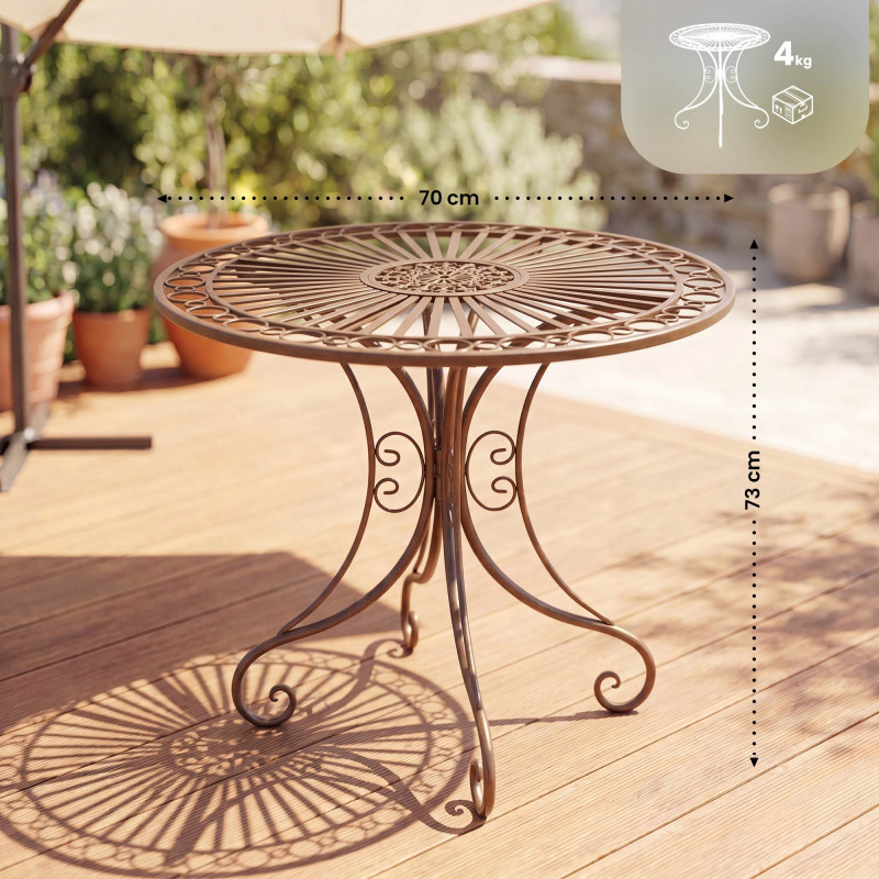 Ensemble de mobilier de jardin Viro avec 2 chaises brun antique