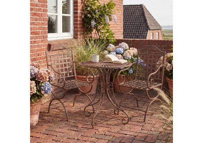Ensemble de mobilier de jardin Viro avec 2 chaises brun antique