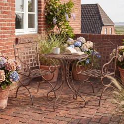 Ensemble de mobilier de jardin Viro avec 2 chaises brun antique