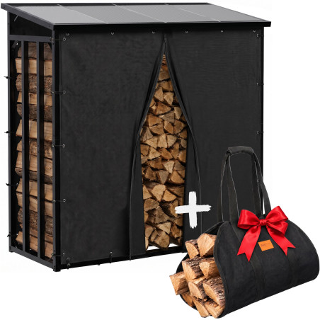Râtelier à bûches Redford + sac Trondheim noir