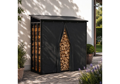 Râtelier à bûches Redford + sac Trondheim noir