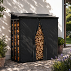 Râtelier à bûches Redford + sac Trondheim noir