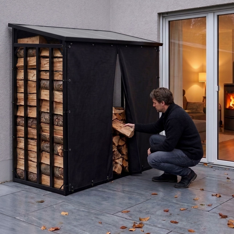 Porte-bûches Desmond + sac Trondheim noir