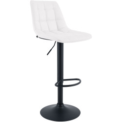 Tabouret de bar Mapun, similicuir, blanc
