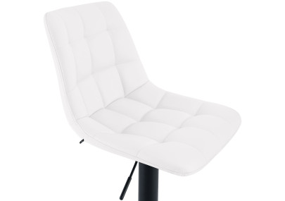 Tabouret de bar Mapun en simili cuir blanc