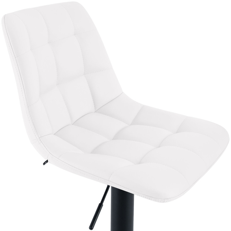 Tabouret de bar Mapun, similicuir, blanc
