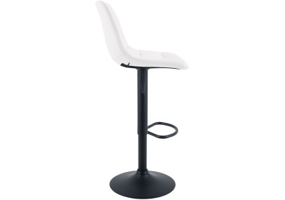 Tabouret de bar Mapun, similicuir, blanc