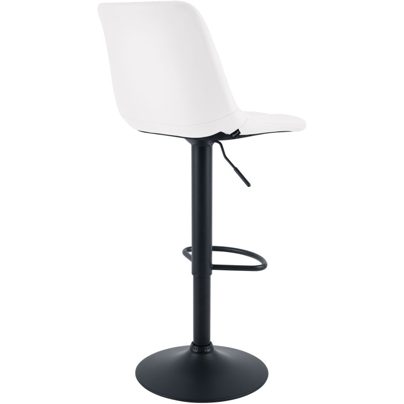 Tabouret de bar Mapun, similicuir, blanc