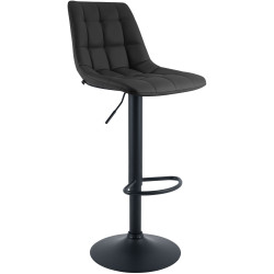 Tabouret de bar Mapun en simili cuir noir