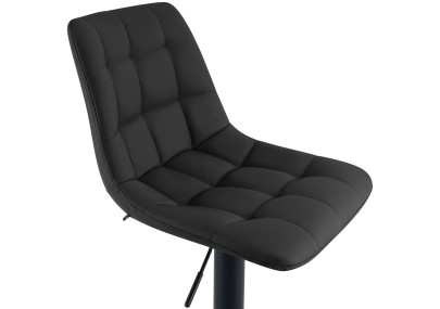 Tabouret de bar Mapun, similicuir noir