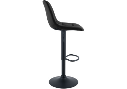 Tabouret de bar Mapun en simili cuir noir
