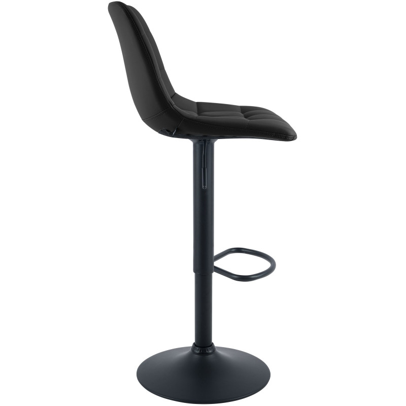 Tabouret de bar Mapun, similicuir noir