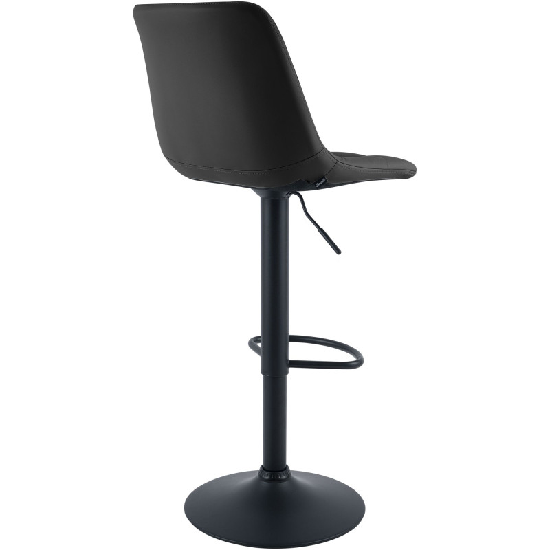 Tabouret de bar Mapun, similicuir noir