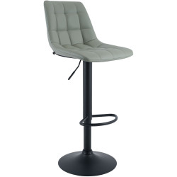 Tabouret de bar Mapun, similicuir, gris