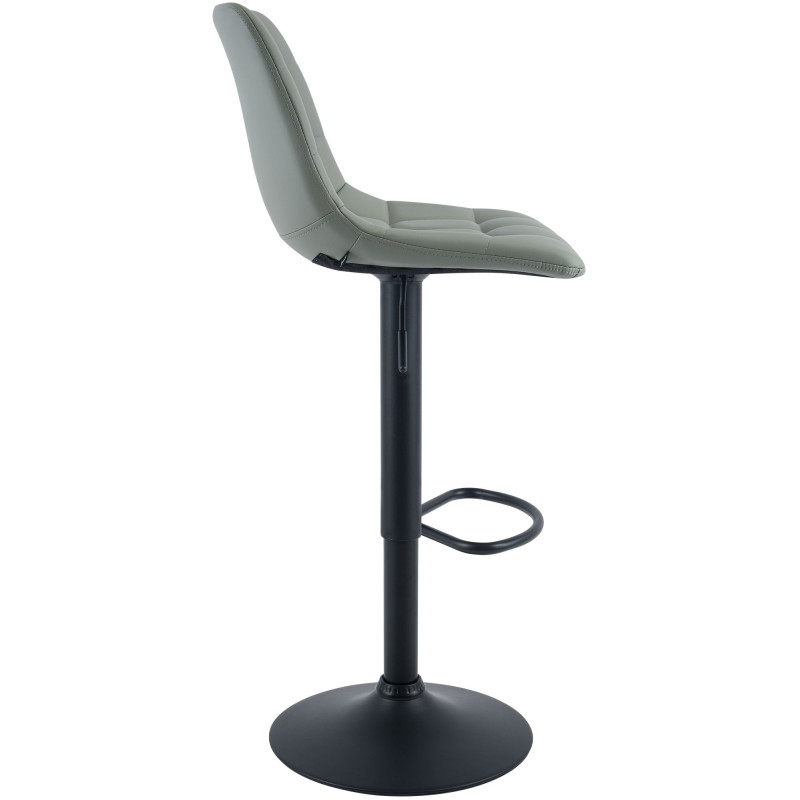 Tabouret de bar Mapun, similicuir, gris