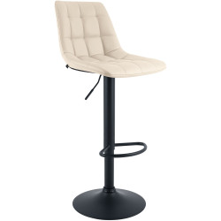 Tabouret de bar Mapun, similicuir, crème