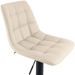 Tabouret de bar Mapun, similicuir, crème