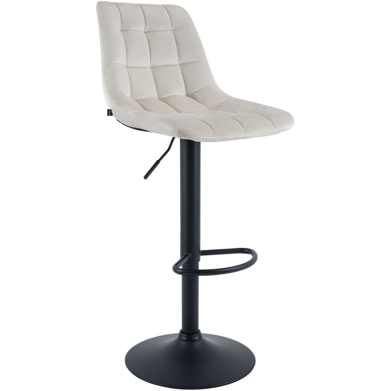 Tabouret de bar en velours Mapun crème