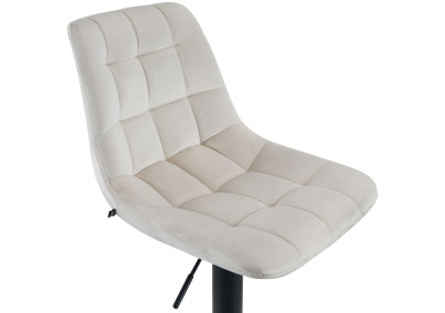 Tabouret de bar en velours Mapun crème