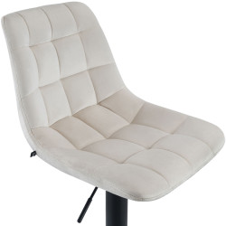 Tabouret de bar Mapun en velours, crème