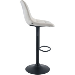 Tabouret de bar Mapun en velours, crème