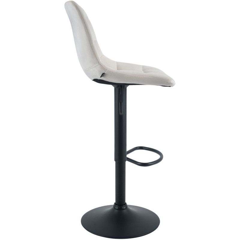 Tabouret de bar Mapun en velours, crème