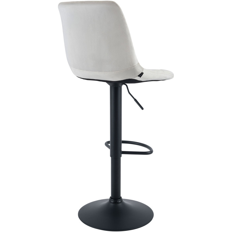 Tabouret de bar Mapun en velours, crème