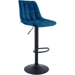 Tabouret de bar en velours Mapun bleu