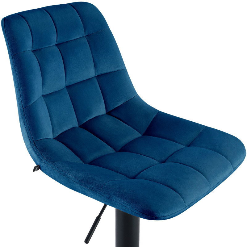Tabouret de bar en velours Mapun bleu