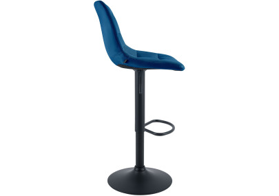 Tabouret de bar Mapun en velours bleu