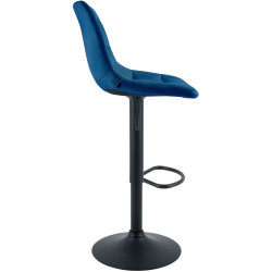 Tabouret de bar Mapun en velours bleu