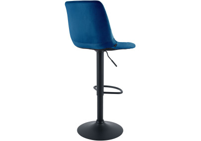 Tabouret de bar en velours Mapun bleu