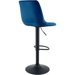 Tabouret de bar Mapun en velours bleu