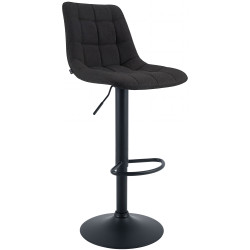 Tabouret de bar Mapun, tissu noir