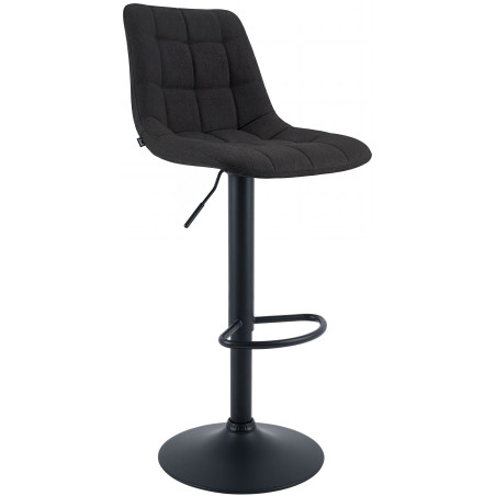Tabouret de bar Mapun, tissu noir