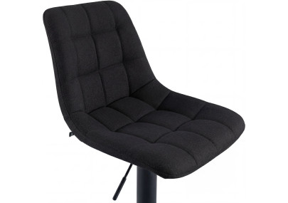 Tabouret de bar en tissu Mapun noir