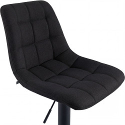 Tabouret de bar Mapun, tissu noir