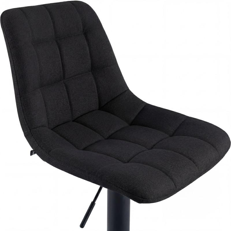 Tabouret de bar Mapun, tissu noir