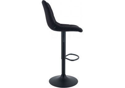 Tabouret de bar en tissu Mapun noir
