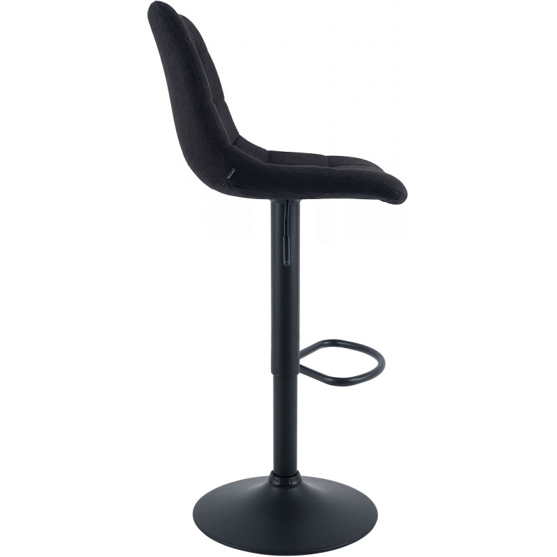Tabouret de bar Mapun, tissu noir