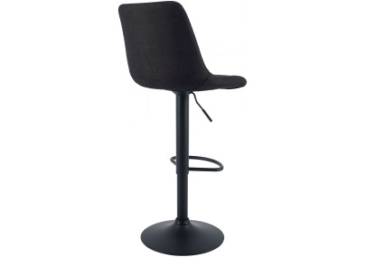 Tabouret de bar Mapun, tissu noir