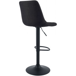 Tabouret de bar Mapun, tissu noir