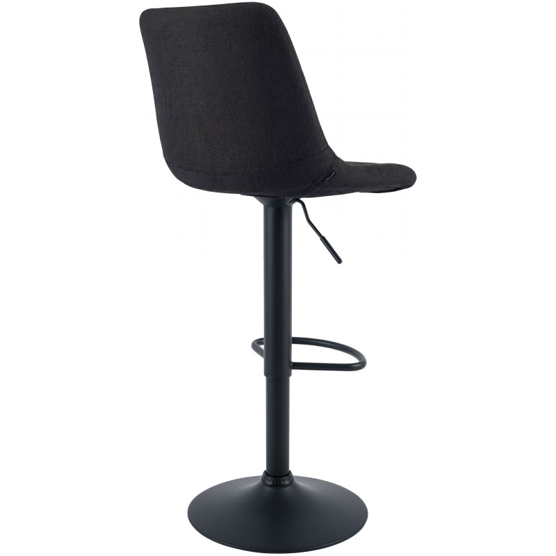 Tabouret de bar Mapun, tissu noir
