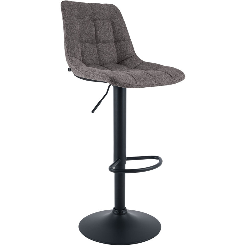 Tabouret de bar Mapun, tissu gris foncé