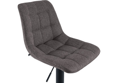 Tabouret de bar Mapun, tissu gris foncé
