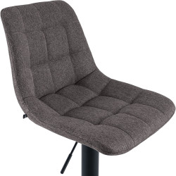 Tabouret de bar Mapun, tissu gris foncé