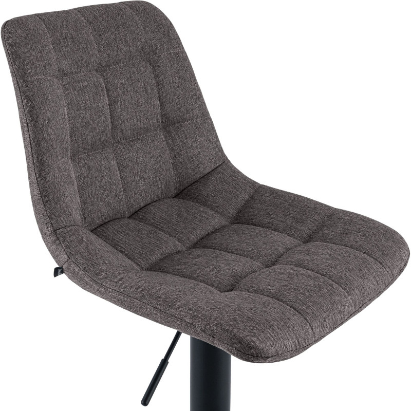 Tabouret de bar en tissu Mapun gris foncé