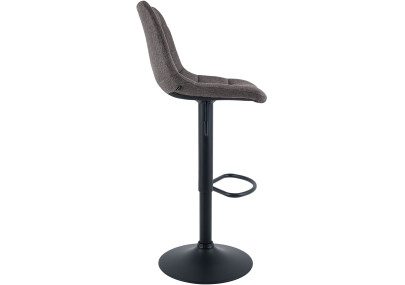 Tabouret de bar Mapun, tissu gris foncé